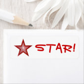 Red Star "STAR" étiquette petit blanc (En situation)