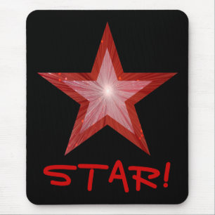 Red Star 'STAR' mousepad zwart Muismat