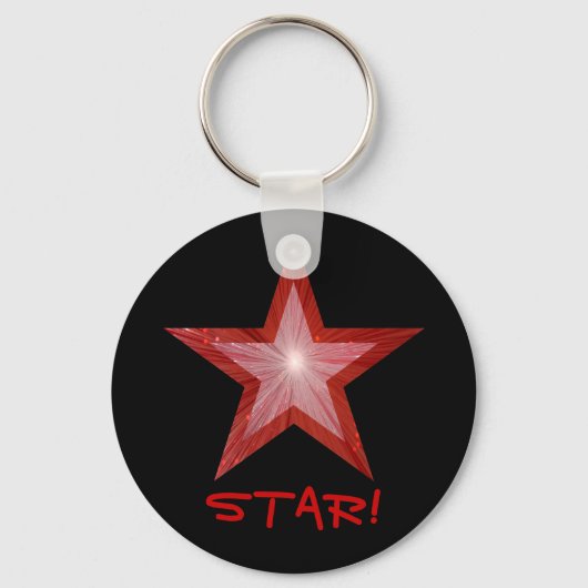 Red Star 'STAR' sleutelhanger zwart (Voorkant)
