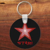 Red Star 'STAR' sleutelhanger zwart (Voorkant)