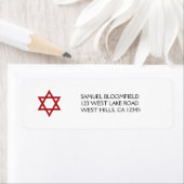 Red Star van David Return Address Label (Insitu)