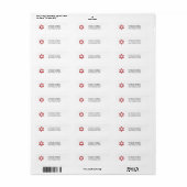 Red Star van David Return Address Label (Full Sheet)