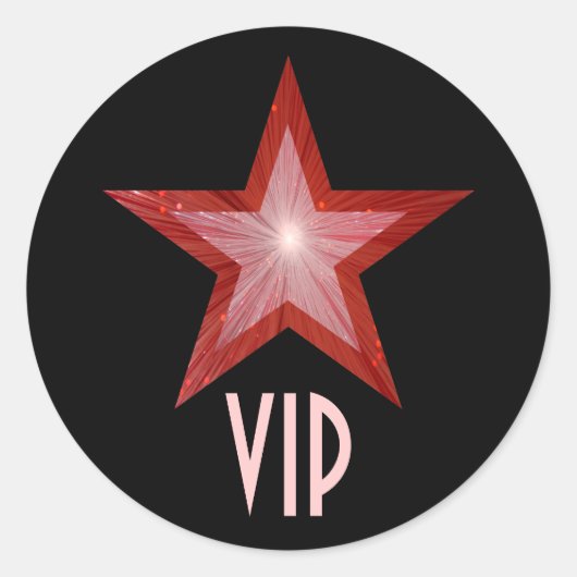 Red Star VIP autocollant rond noir (Devant)
