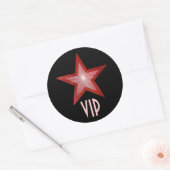 Red Star VIP autocollant rond noir (Enveloppe)