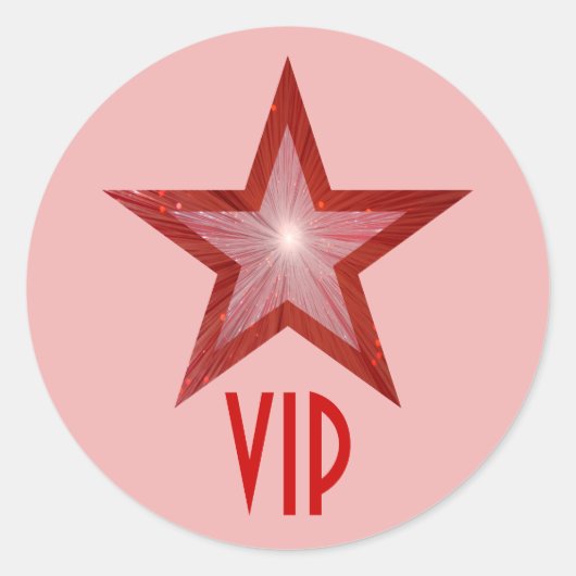 Red Star VIP autocollant rond rose pâle (Devant)