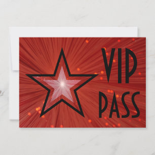 Red Star 'VIP PASS' horizontale zwarte achterzijde Kaart