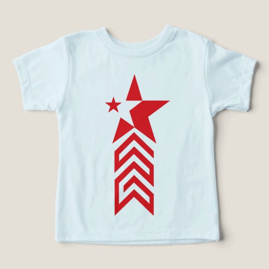 Red Star with Chevron Arrows (Design Recto)