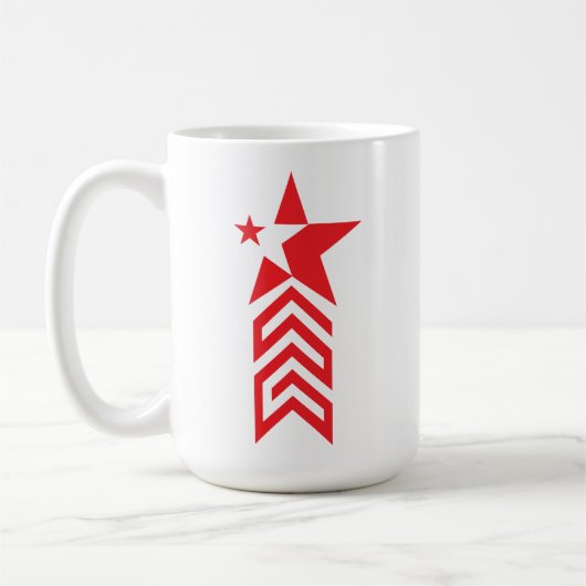 Red Star with Chevron Arrows Koffiemok (Links)