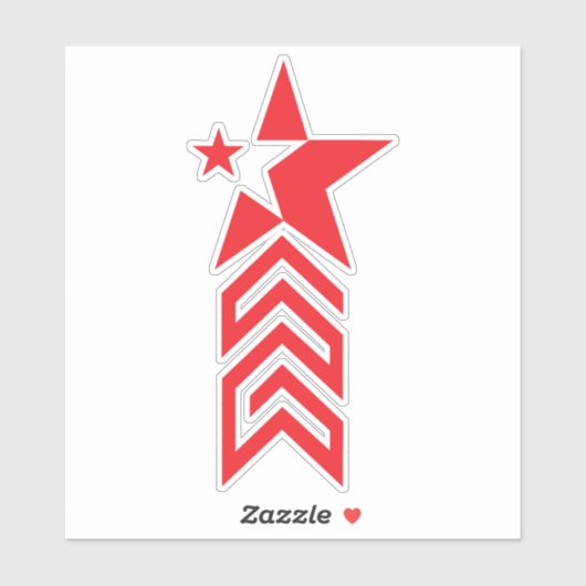 Red Star with Chevron Arrows Sticker (Vel)