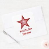 Red Star 'with Love from' vierkante sticker wit (Envelop)