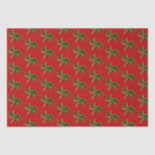 Red Starfish in Holly Pattern kerst Tissuepapier (Voorkant)
