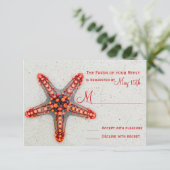 Red Starfish Sand Beach Destination Wedding RSVP (Debout devant)