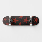 Red Stars Black Background Grunge Skateboard (Horizontaal)