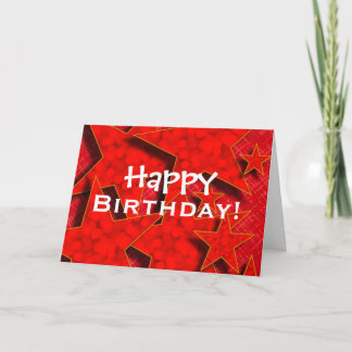 Red Stars Bonne carte d'anniversaire