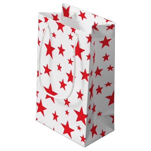 Red Stars Gift Bag Klein Cadeauzakje (Achterkant Gekanteld)