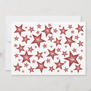Red Stars invitation blanc