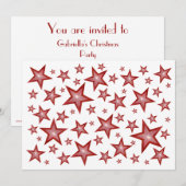 Red Stars invitation blanc (Devant / Derrière)