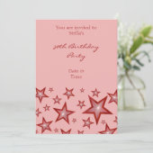 Red Stars invitation rose vertical rose (Debout devant)