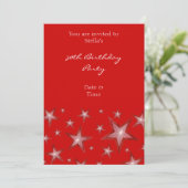 Red Stars invitation verticale rouge (Debout devant)