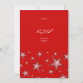Red Stars invitation verticale rouge (Dos)