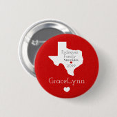 Red State of Texas Family Reunion Button (Voorkant /achterkant)
