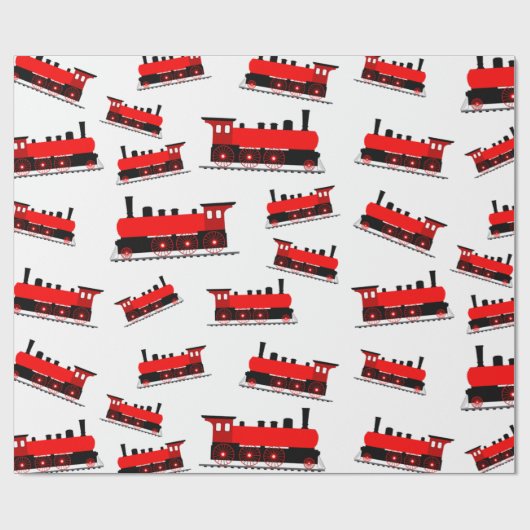 Red Steam Train Pattern Cadeaupapier (Vlak)
