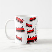 Red Steam Train Pattern Gepersonaliseerd naam Koffiemok (Links)