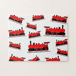 Red Steam Train Pattern Legpuzzel