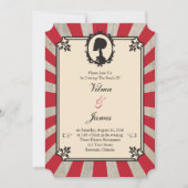 Red Steampunk Skeleton Vintage Wedding Invitation (Devant)