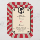 Red Steampunk Skeleton Vintage Wedding Invitation (Devant / Derrière)