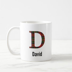Red Stewart A Plaid Monogram D Mug