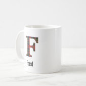 Red Stewart A Plaid Monogramme F Mug (Devant gauche)