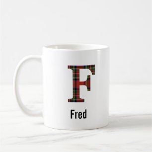 Red Stewart A Plaid Monogramme F Mug