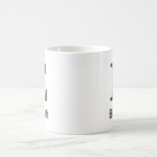 Red Stewart Plaid Monogram E Mug (Centre)