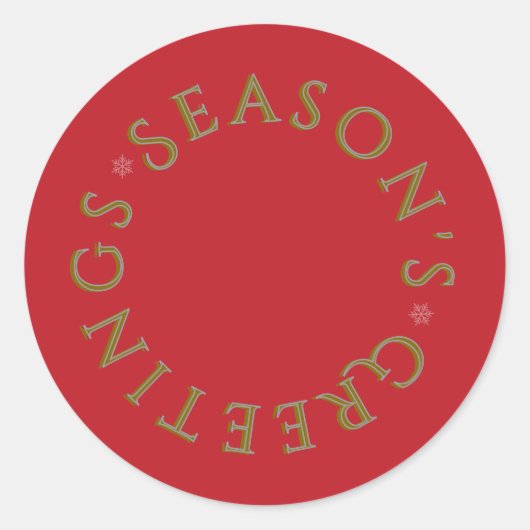 Red Sticker- Gold Typography Ronde Sticker (Voorkant)