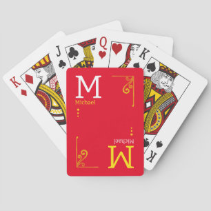 RED Stijlvolle speler Initialen & Naam Gepersonali Pokerkaarten
