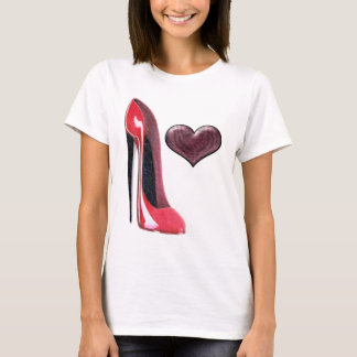 Red Stiletto Shoe and Heart T-shirt