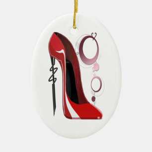 Red Stiletto Shoe Art en Bangles Keramisch Ornament