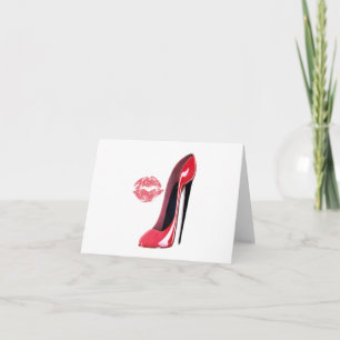 Red Stiletto Shoe en Kiss Kaart