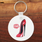 Red Stiletto Shoe en Kiss Sleutelhanger (Voorkant)