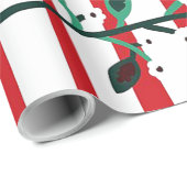 Red Stipe Christmas Wrapping Paper Cadeaupapier (Rol Hoek)