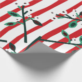 Red Stipe Christmas Wrapping Paper Cadeaupapier (Hoek)