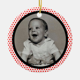 Red Stippen Black Trim Photo Lijst Keramisch Ornament