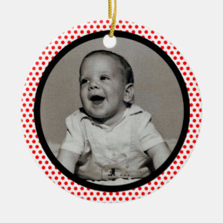 Red Stippen Black Trim Photo Lijst Keramisch Ornament