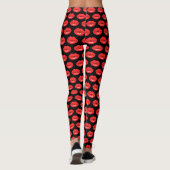 Red Stitched Lips Pattern Leggings (Achterkant)