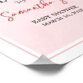 Red Strawberry Baby shower Welkom Poster (Hoek)