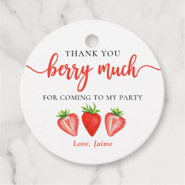 Red Strawberry Birthday Hartelijk dank aan Berry Bedankjes Labels
