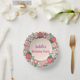 Red Strawberry Daisy verjaardagsfeestje voor haar Papieren Kommen