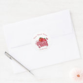 Red Strawberry juice cornor Logo Sticker (Envelop)