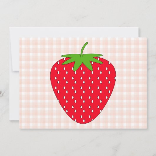 Red Strawberry op Gingham Check. Kaart (Achterkant)